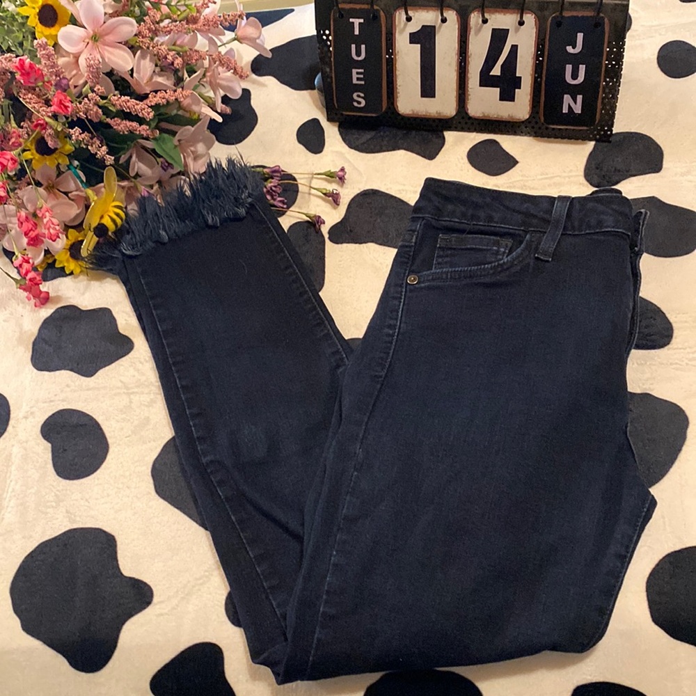 Dark Wash Fringe Jeans